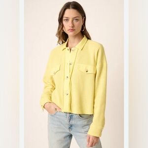 Mittoshop Yellow Waffle Knit Button-Up Shirt